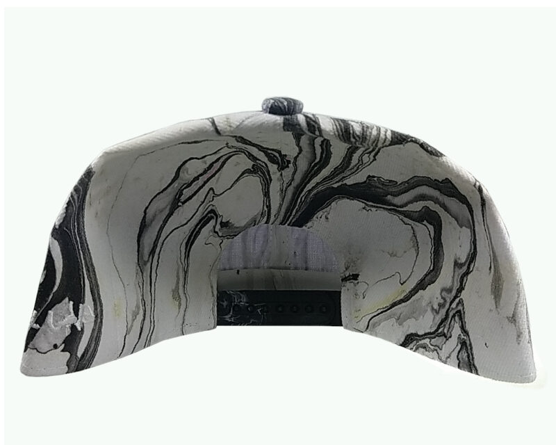 Marbled Adjustable Hat | Black and White