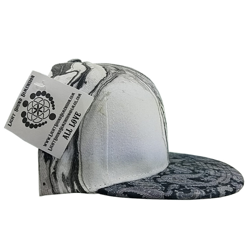 Marbled Adjustable Hat | Black and White