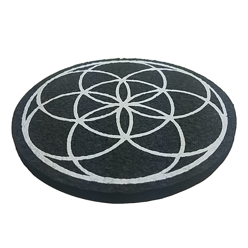 5" Rubber Dab Rig Mat: Seed Of Life